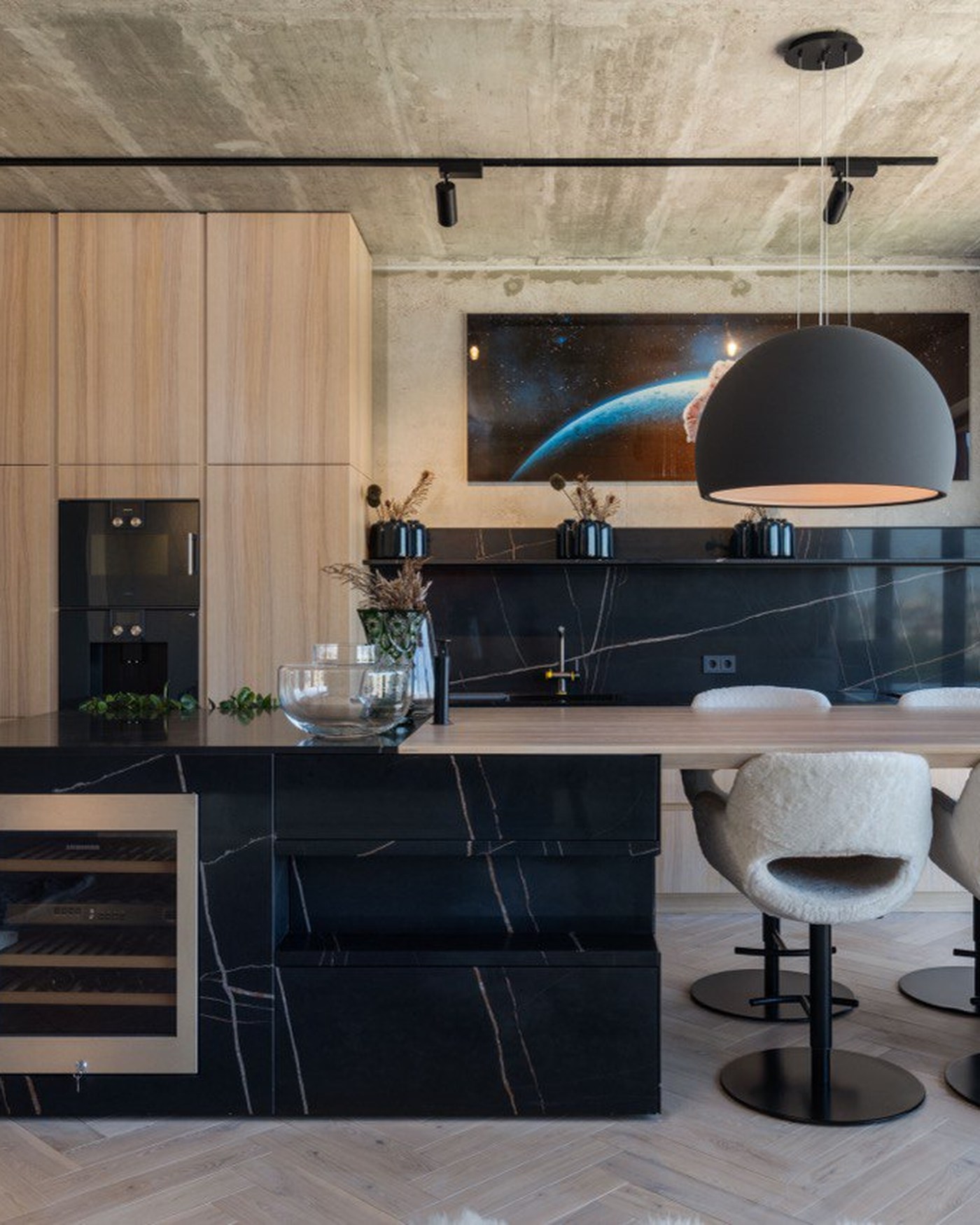 01 — Contemporary Kitchen Remodeling with Custom Stone Island